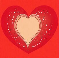 ai generiert Valentinstag Tag Hintergrund mit rot Herzen und Geschenk. Kopieren Raum. foto