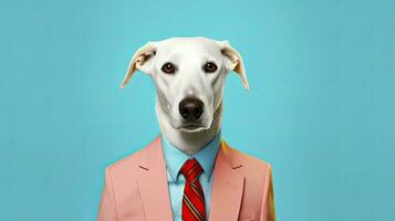 ai generiert ein Geschäftsmann mit ein Hund Kopf foto