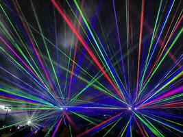 London im das Vereinigtes Königreich auf 4 November 2023. ein Aussicht von das Laser- Show beim alexandra Palast foto