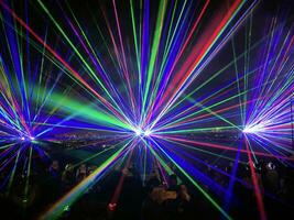 London im das Vereinigtes Königreich auf 4 November 2023. ein Aussicht von das Laser- Show beim alexandra Palast foto