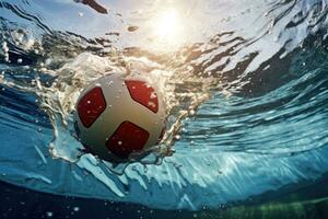 ai generiert unter Wasser Wasser Polo Ball foto