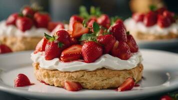 Erdbeere Shortcake Dessert foto