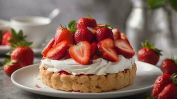 Erdbeere Shortcake Dessert foto