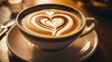 Tasse Kaffee mit Herz foto