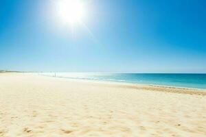 ai generiert Himmel und Sand von das Strand. Profi Foto