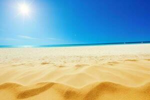 ai generiert Himmel und Sand von das Strand. Profi Foto