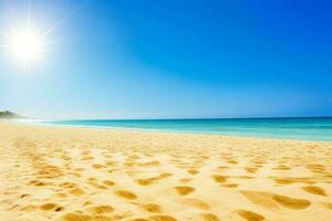 ai generiert Himmel und Sand von das Strand. Profi Foto