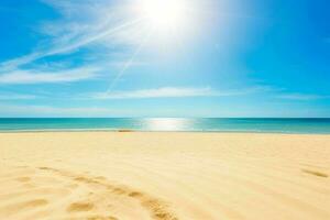 ai generiert Himmel und Sand von das Strand. Profi Foto