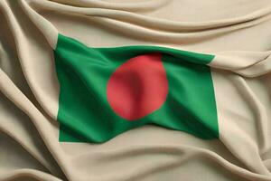 ai generiert Bangladesch Sieg Tag Gedenken 16 Dezember mit ein auffällig Illustration mit das National Flagge im Regal rot und üppig Grün Farben foto