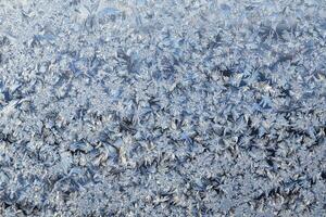 Eis auf ein Fenster Blau Weiß Frost foto