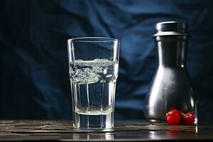 ai generiert Konzept von stark alkoholisch trinken. Wodka trinken. generativ ai foto