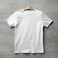 ai generiert leer Weiß T-Shirt Attrappe, Lehrmodell, Simulation Design, ai generiert. foto