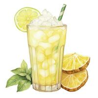 ai generiert Aquarell Jack Obst Sahne Limonade, japanisch Limonade. ai generiert foto