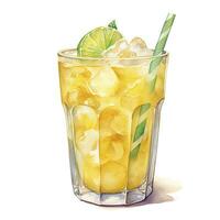 ai generiert Aquarell Jack Obst Sahne Limonade, japanisch Limonade. ai generiert foto