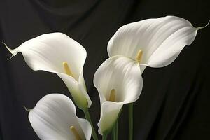 ai generiert Weiß Hochzeit Natur Lilie Schönheit blühen Pflanze Blume Flora Calla. ai generiert foto