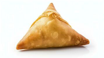 ai generiert lecker Samosa isoliert auf Weiß Hintergrund. ai generiert. foto