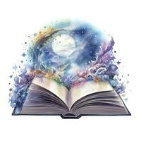 ai generiert Galaxis himmlisch Fantasie Buch Aquarell zum T-Shirt Design. ai generiert foto