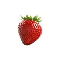 ai generiert Grafik 3d Darstellung von üppig Erdbeeren, isoliert zum kreativ kulinarisch Konzepte foto