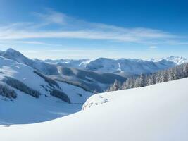 ai generiert Winter Berg Hintergrund mit Schnee Kopieren Raum ai generieren foto