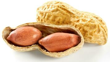 organisch geröstet Erdnüsse. isoliert Nuss Snack Konzept. gesund, lecker, und knackig Saat foto