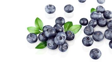 frisch Blaubeeren. organisch, saftig und nahrhaft Obst isoliert auf Weiß Hintergrund. gesund Snacks Konzept und reich an Antioxidantien Ernährung foto