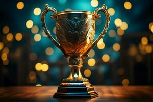 ai generiert Champion vergeben Trophäe Tasse Gewinner Konzept ai generiert foto