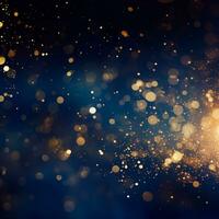 ai generiert Weihnachten Licht Hintergrund Urlaub glühend Hintergrund defokussiert mit blinkend Sterne foto