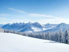 ai generiert Winter Berg Hintergrund mit Schnee Kopieren Raum ai generieren foto