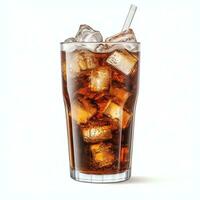 ai generiert Glas von Cola mit Eis echt Foto fotorealistisch