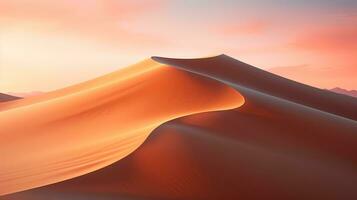 ai generiert ein heiter Sand Düne Landschaft beim Sonnenaufgang foto