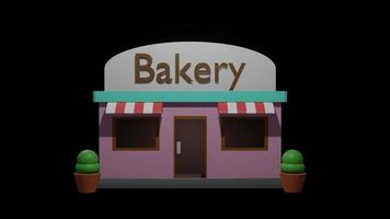 3D-Rendering-Bäckerei perfekt für Szenenhintergrund foto