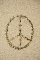 Friedenssymbol an einer Wand gemalt