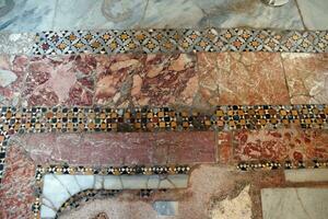 byzantinisch Mosaik auf das Fußboden foto