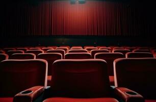 ai generiert leeren Kino Sitze Kino foto