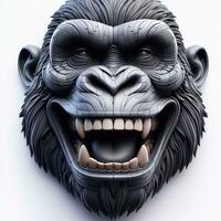 ai generiert Illustration von Gorilla Maske mit öffnen Mund erstellt mit generativ ai Technologie foto