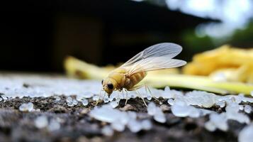 ai generiert Foto von Weiße Fliege auf ein Boden. generativ ai