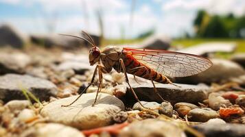 ai generiert Foto von Skorpion fliegen auf ein Boden. generativ ai