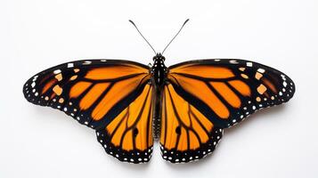 ai generiert Monarch Schmetterling isoliert auf Weiß Hintergrund. generativ ai foto