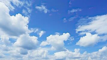 ai generiert Blau Himmel mit Wolken Hintergrund foto