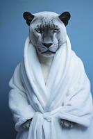 ai generiert Porträt von ein Löwe Nahansicht von wild Löwe Gesicht auf Pastell- Hintergrund foto