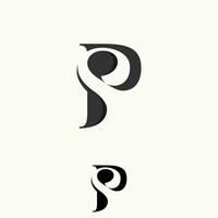 eben Typografie Initiale Brief ps Logo grau Farbe foto