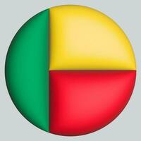3d Flagge von Benin auf Kreis foto