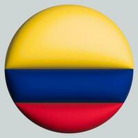 3d Flagge von Kolumbien auf Kreis foto