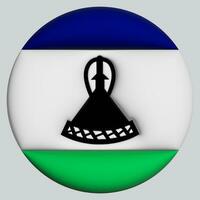 3d Flagge von Lesotho auf Kreis foto