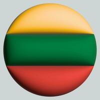 3d Flagge von Litauen auf Kreis foto