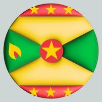 3d Flagge von Grenada auf Kreis foto