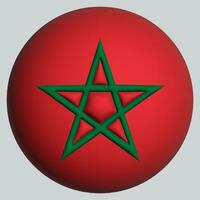 3d Flagge von Marokko auf Kreis foto