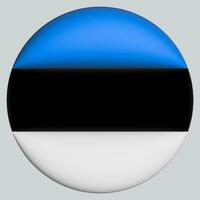 3d Flagge von Estland auf Kreis foto