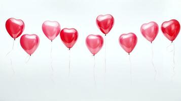 ai generiert ein faszinierend Vision von herzförmig Luftballons foto