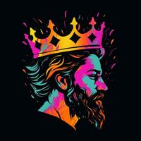 ai generiert psychedelisch Kunst Logo von ein König. generativ ai foto